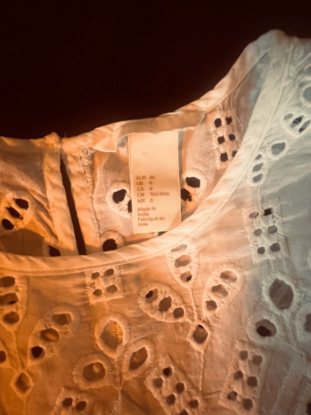 H&M White Eyelet Ruffle Yoke Blouse - Picture 5 of 6